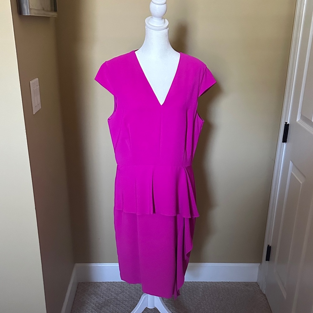 Alex Marie Vibrant Fuchsia Asymmetrical Dress